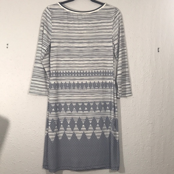 Max Studio NWT 3/4 Sleeve Navy Stripe Dress - Picture 2 of 11